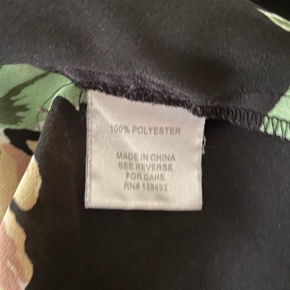 Fervour ModCloth Chiffon Floral Black Blouse Long Sleeve Button Down Top Small - Picture 6 of 7